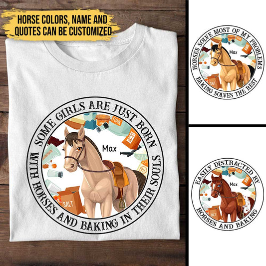Love Horses And Baking - Personalized Shirt