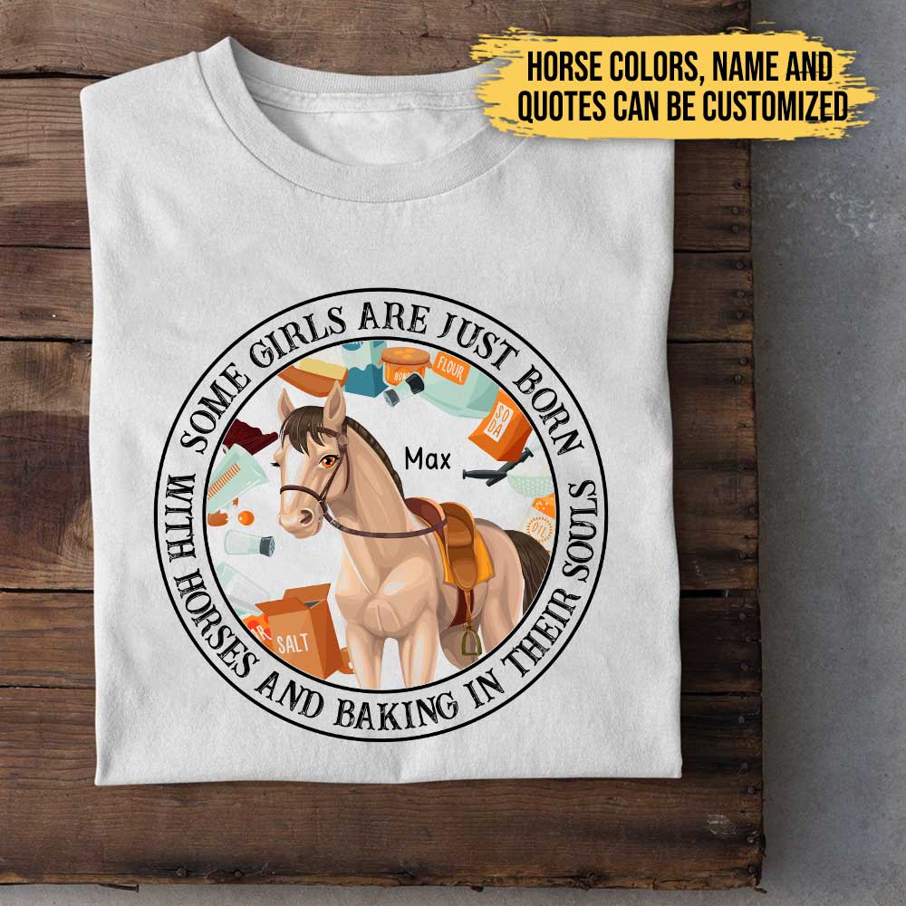 Love Horses And Baking - Personalized Shirt