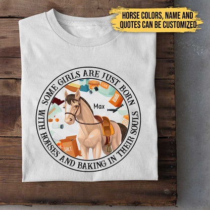 Love Horses And Baking - Personalized Shirt