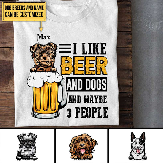 Personalized I Like Beer And Dogs Shirt