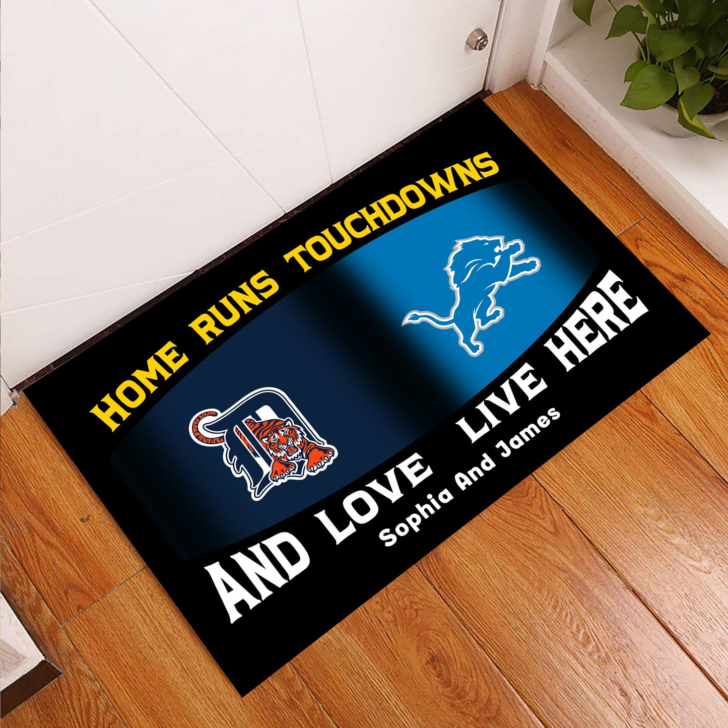 Home Runs Touchdowns  Customized Doormat - Anti Slip Indoor Doormat
