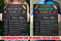 Personalized First and Last Day of School Poster Canvas - Back to School Poster Canvas
