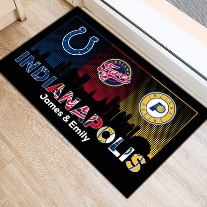 Indianapolis Skyline Doormat -  Customized Doormat - Anti Slip Indoor Doormat