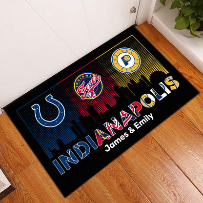 Indianapolis Skyline Doormat -  Customized Doormat - Anti Slip Indoor Doormat