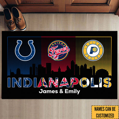 Indianapolis Skyline Doormat -  Customized Doormat - Anti Slip Indoor Doormat