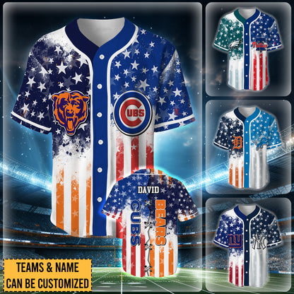 Teams Baseball Jersey - Customized Jersey - Flag ver