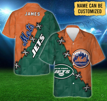 Team Hawaiian Shirt - Customized Hawaiian Shirt - NYM,NYJ