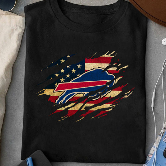 Retro American Flag Scratch Shirt - BFLB