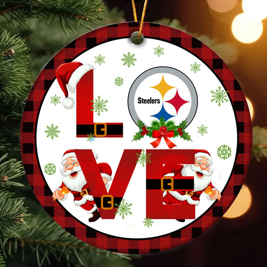 Love Christmas Circle Ceramic Ornament - PBSTL