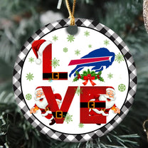 Love Christmas Circle Ceramic Ornament - BFLB