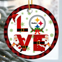 Love Christmas Circle Ceramic Ornament - PBSTL