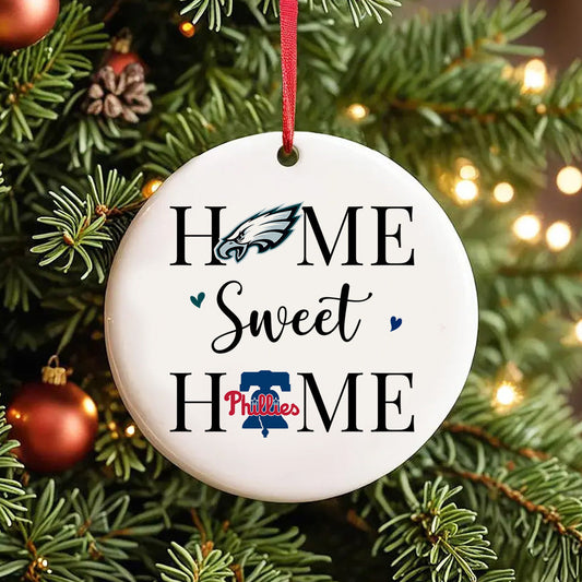 Home Sweet Home Circle Ceramic Ornament - PLDPAEG, PLDPAPL