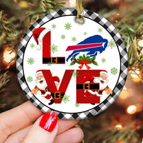 Love Christmas Circle Ceramic Ornament - BFLB