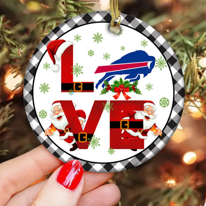 Love Christmas Circle Ceramic Ornament - BFLB
