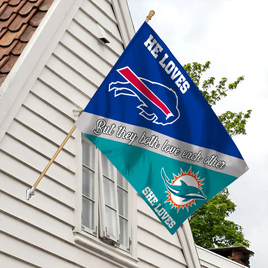 He Loves She Loves Flag - Customized House Flag