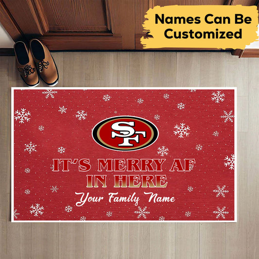 It's Merry AF In Here - Anti Slip Indoor Doormat - Customized Doormat SF49er