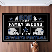 God First Family Second Then DLCB Football - Customized Doormat - Anti Slip Indoor Doormat