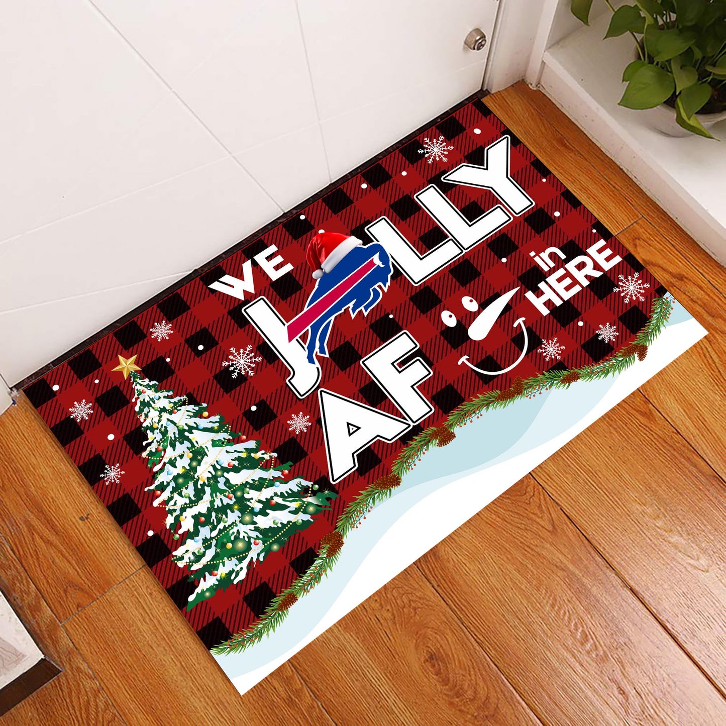We Jolly AF in here Doormat - Anti Slip Indoor Doormat - BFLB