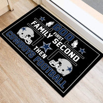 God First Family Second Then DLCB Football - Customized Doormat - Anti Slip Indoor Doormat