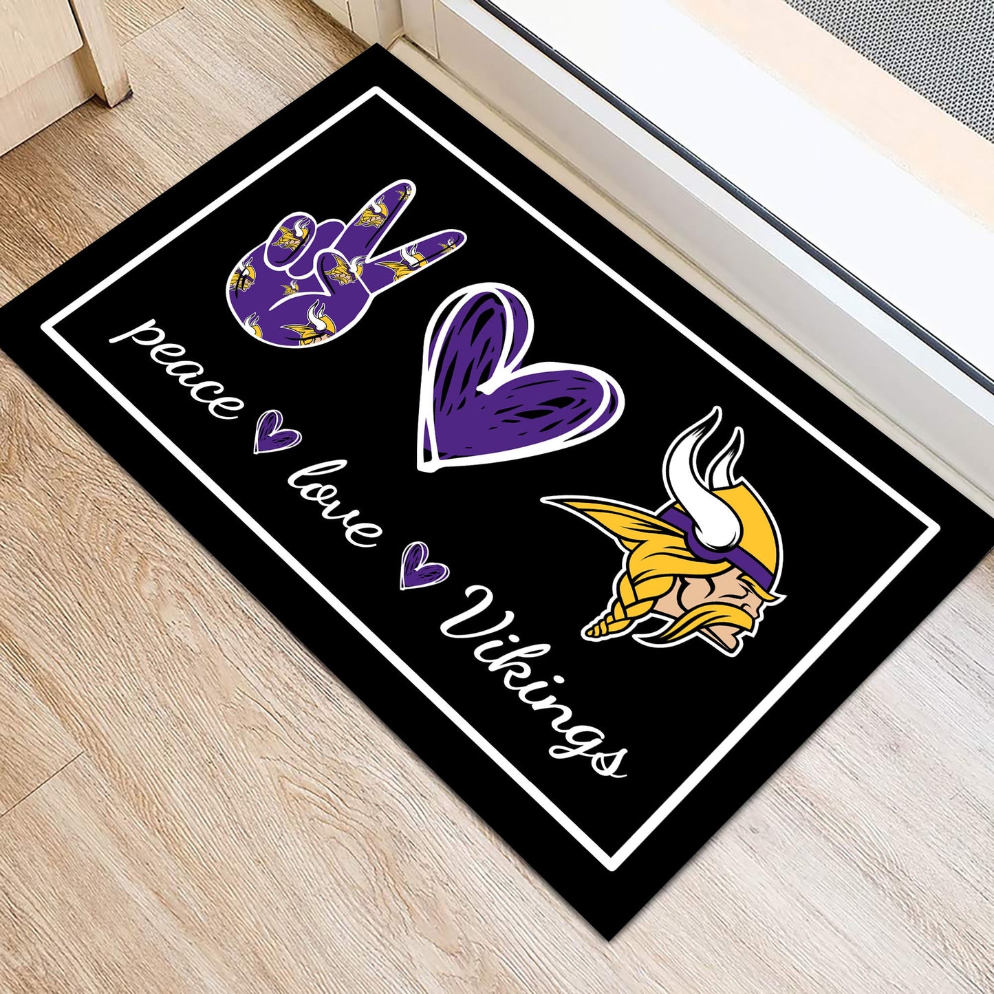 Anti Slip Indoor Doormat - Peace Love MNSTVK