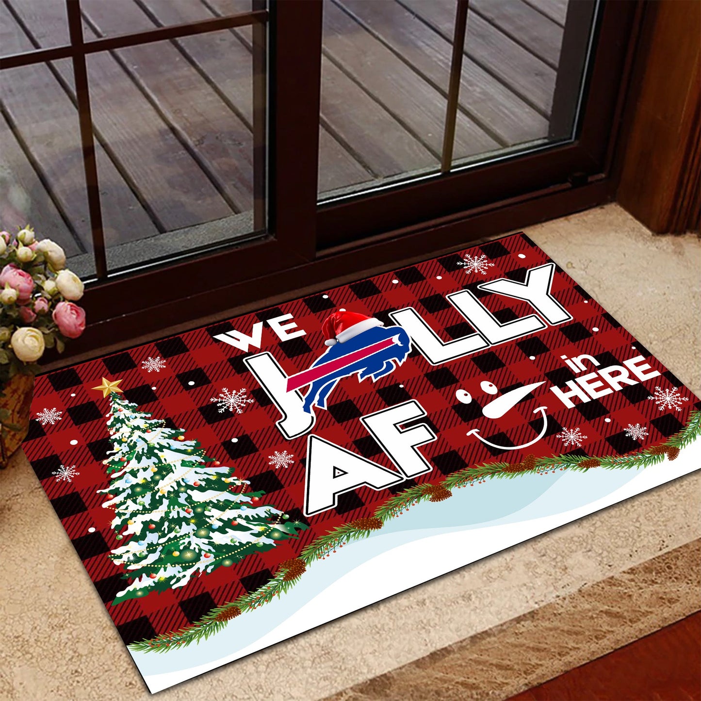 We Jolly AF in here Doormat - Anti Slip Indoor Doormat - BFLB