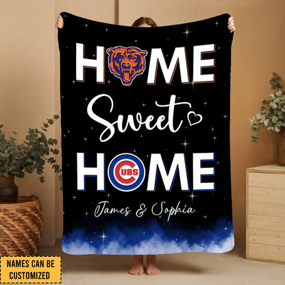 Home Sweet Home Chicago Fleece Blanket - Customized Fleece Blanket - CCGC CCGB