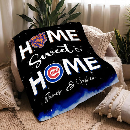 Home Sweet Home Chicago Fleece Blanket - Customized Fleece Blanket - CCGC CCGB