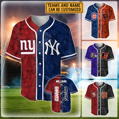 Team Short Sleeve Baseball Jersey- Customized Jersey - v2