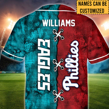 Philadelphia Short Sleeve Baseball Jersey- Customized Jersey