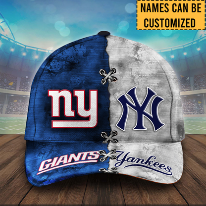 Two Teams Classic Cap - Customized Team Classic Cap - NYG, NYYK ver 2