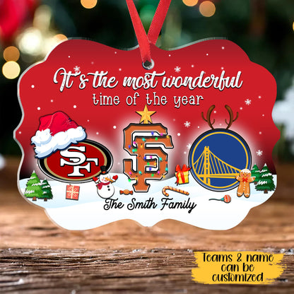 It's The Most Wonderful Time Of The Year Aluminum Ornament - Customized Ornament - SF