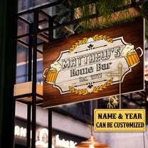 Personalized Home Bar Pallet Wood Rectangle Sign