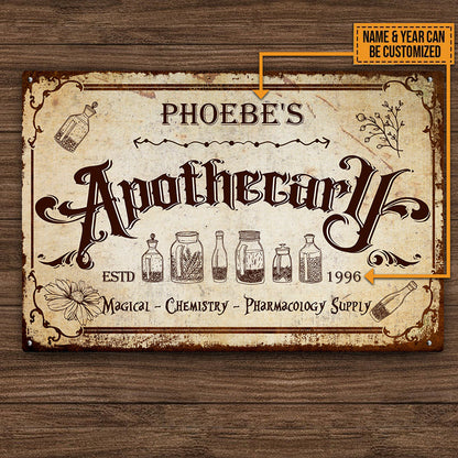 Personalized Apothecary Classic Metal Sign