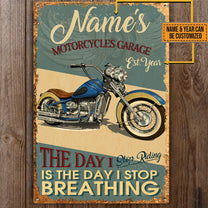 Personalized Motorcycles Garage Classic Metal Sign