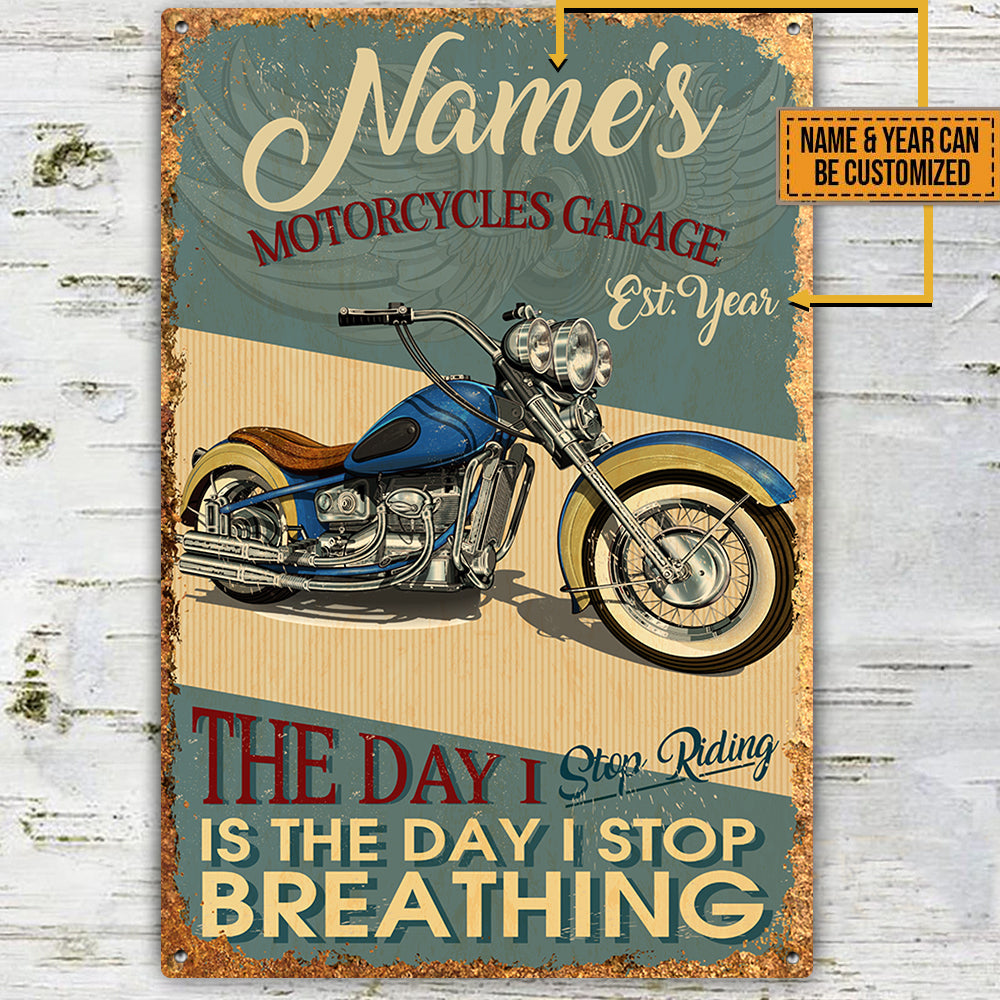 Personalized Motorcycles Garage Classic Metal Sign