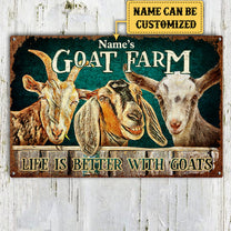 Personalized Goat Farm Classic Metal Sign