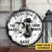 Personalized Cowboy Horse Barn Wood Round Sign
