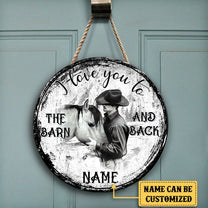 Personalized Cowboy Horse Barn Wood Round Sign