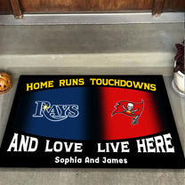 Home Runs Touchdowns  Customized Doormat - Anti Slip Indoor Doormat