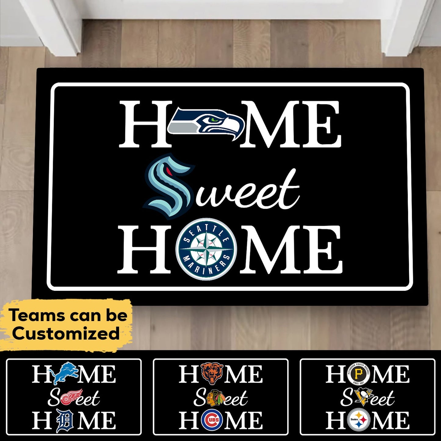 (3teams) Home Sweet Home - Customized Doormat - Anti Slip Indoor Doormat