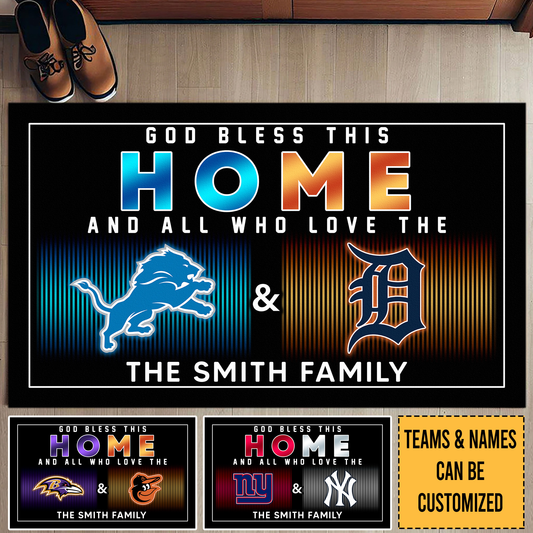 God Bless This Home Customized Doormat - Anti Slip Indoor Doormat