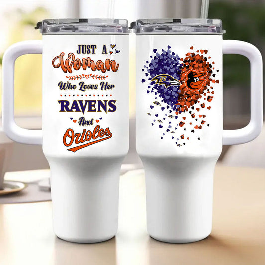 40oz Matte Tumbler with Handle - BTMRV, BTMORO