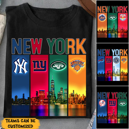 New York Skyline Team Retro Shirt - Customized Shirt