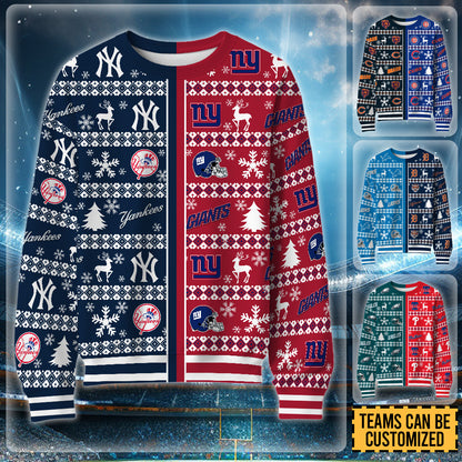 Customized Teams Christmas Unisex Sweater - v4