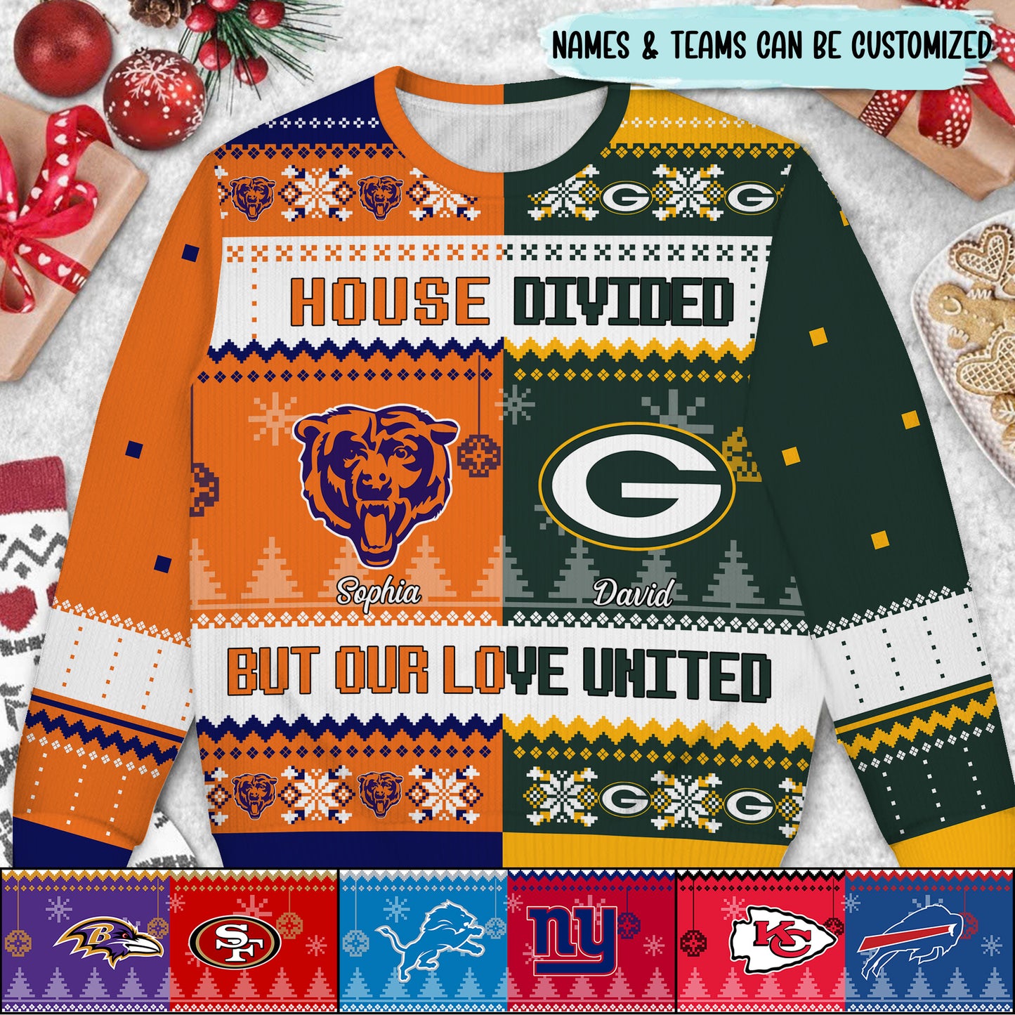 House Divided Team Ugly Sweater - Customized Sweater