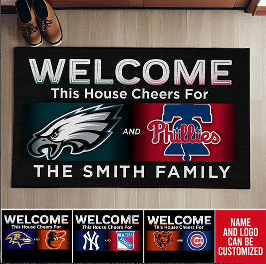 Welcome, This House Cheers -  Customized Doormat - Anti Slip Indoor Doormat (clt)
