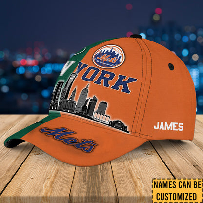 Teams New York Skyline Classic Cap - Customized Classic Cap - NYJ NYM