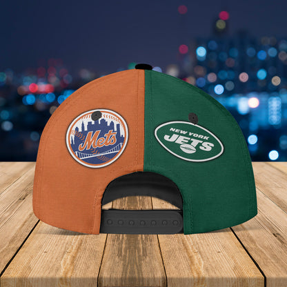 Teams New York Skyline Classic Cap - Customized Classic Cap - NYJ NYM